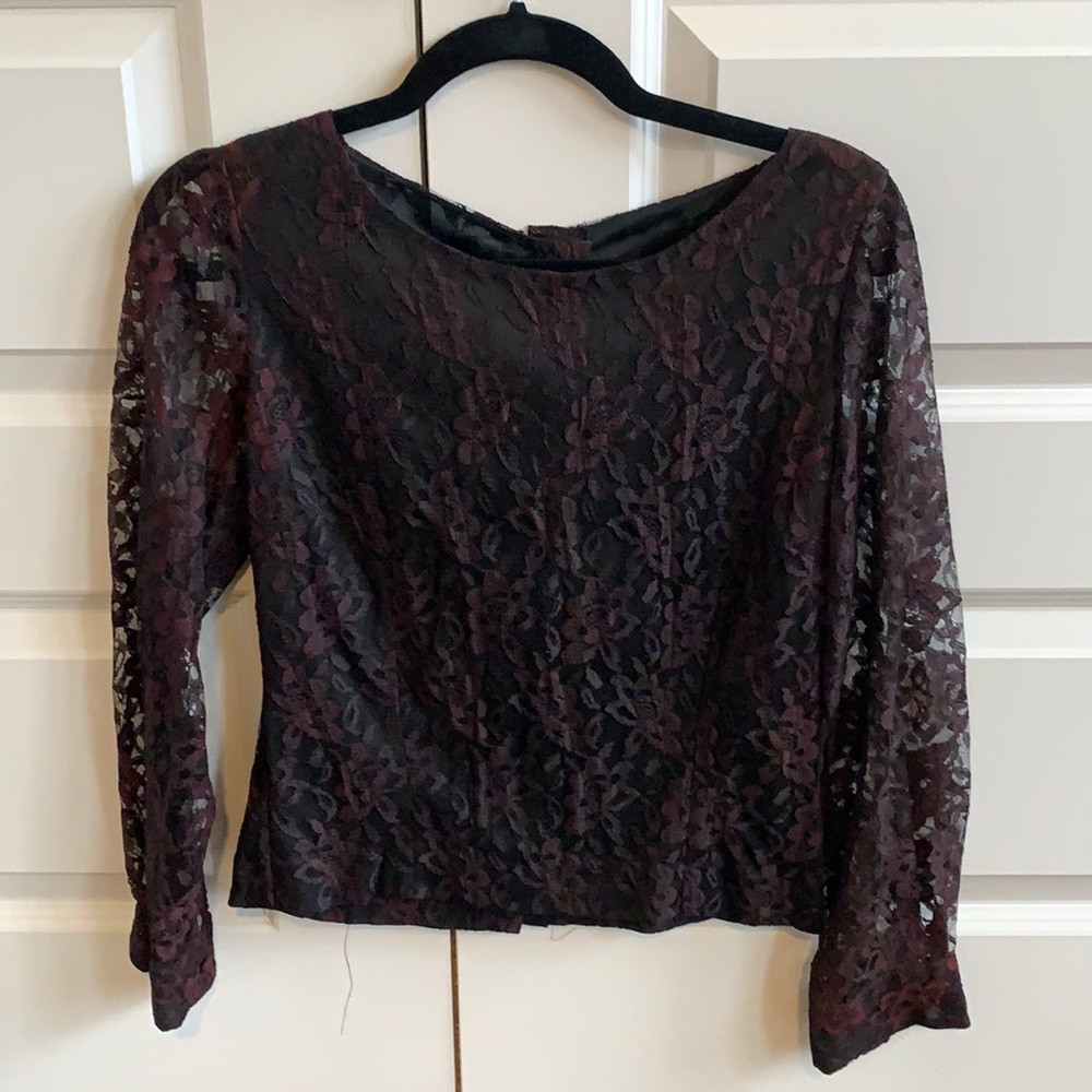 Vintage black with red lace top